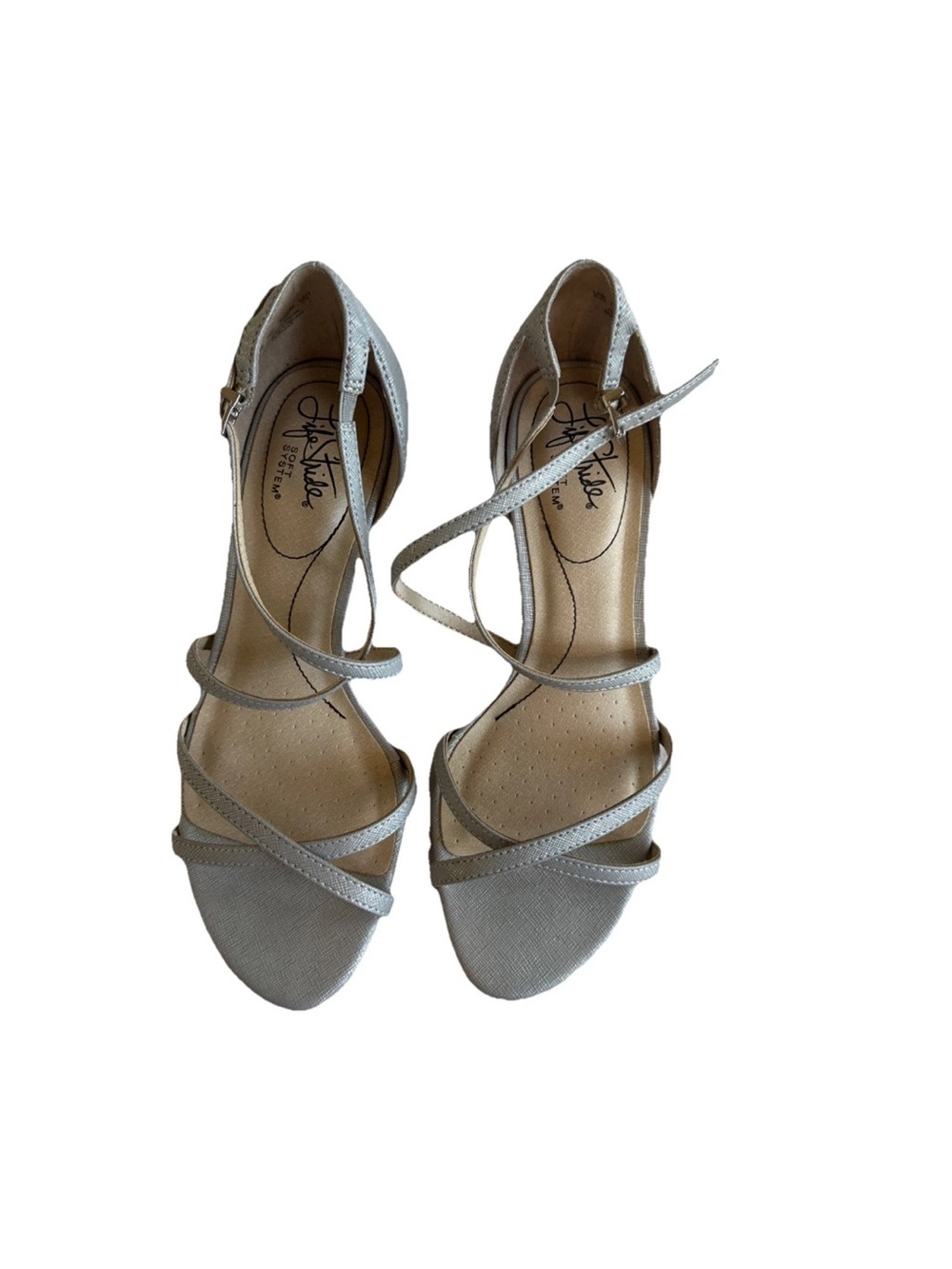 Life Stride Dress Sandals/Heels - Women's 8W- Silver/Gray - Prom/Wedding/Formal